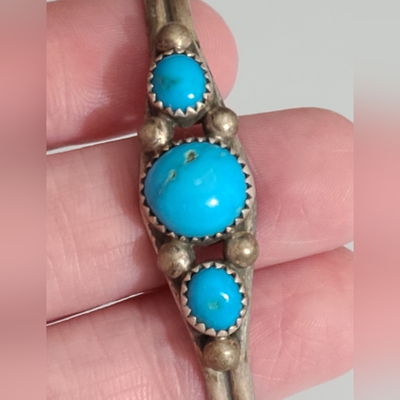Vintage navajo Patrick Yazzie PY turquoise sterling silver 11g estate native NA - Picture 10 of 16